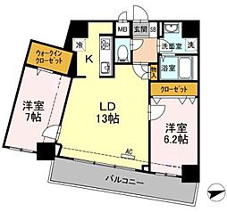 BLESS志村坂上 2LDKの間取図画像