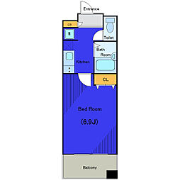 京急本線 新馬場駅 徒歩7分の賃貸マンション 3階1Kの間取り