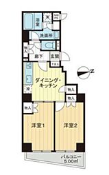 ライオンズマンション浅草言問橋 2DKの間取図画像