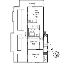 TheOrchidManor 2LDKの間取図画像