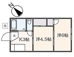 コーポイチカワ 2Kの間取図画像