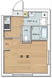 コンフォシード坂下 1Kの間取図画像
