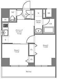 ルフレプレミアム押上イースト 2DKの間取図画像