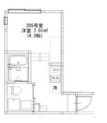 ノベレア 2階1Kの間取り