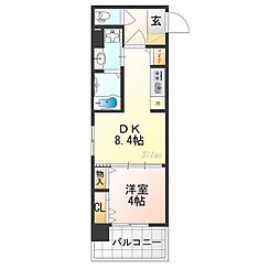 ベラジオ雅び京都西院II 1DKの間取図画像