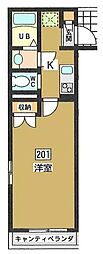 FloneDaita 1Kの間取図画像