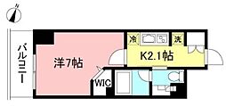 プライムメゾン初台 1Kの間取図画像