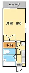 第5すくねハイツ 1Kの間取図画像