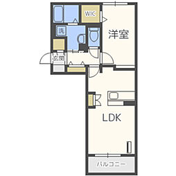 サンフィットハイツ11号館 1LDKの間取図画像