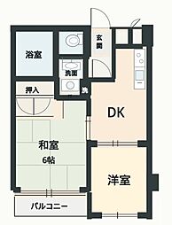 K.Tビル 2DKの間取図画像