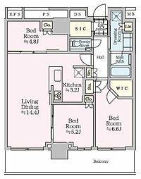 ザ・タワー十条 27階3LDKの間取り