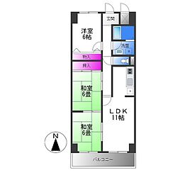 メゾン菱江 3LDKの間取図画像