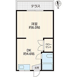 パークハイツ水元 ワンルームの間取図画像