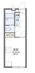 レオパレス英 1Kの間取図画像