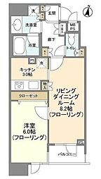 HF白金高輪レジデンス 1LDKの間取図画像