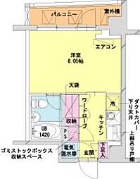 HF八丁堀レジデンス2 1Kの間取図画像