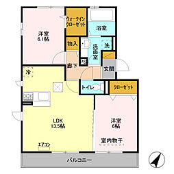 GRANDSHARIOT 2LDKの間取図画像