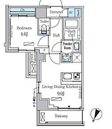 パークアクシス大塚サウスレジデンス 7階1LDKの間取り