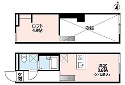 ベルスウィート江戸川 ワンルームの間取図画像