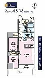 リビオメゾン東陽町Hutte 2LDKの間取図画像