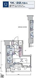 リヴシティ横濱新川町弐番館 1Kの間取図画像