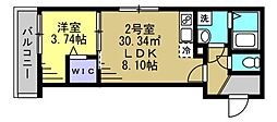 Ajour新松戸03 1LDKの間取図画像