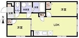 北新宿レーベル 2LDKの間取図画像