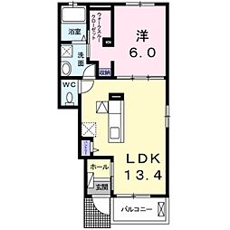 フォレスト　ヴィラ　Ｙ 1階1LDKの間取り