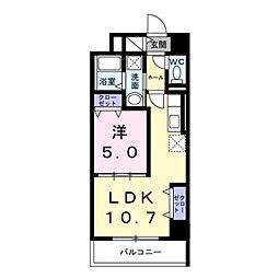 ウィングコート天王寺 1LDKの間取図画像