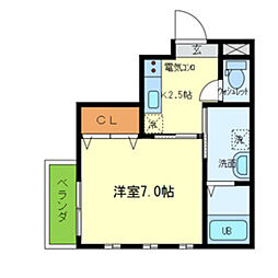 グランメール1 1Kの間取図画像