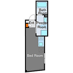 FURVAL代々木上原 2階ワンルームの間取り