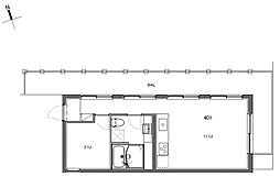 ｔｈｅ ｔｒｉａｓ 205 3階1LDKの間取り