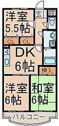 フィフスフロンティア 3DKの間取図画像