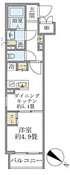 ビューテラス茗荷谷 1DKの間取図画像