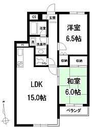 グリーンタウンA棟 2LDKの間取図画像