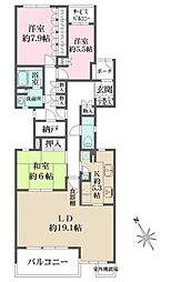 Uガーデン杉並 3階3LDKの間取り