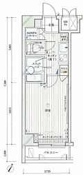 ルーブル目黒 1Kの間取図画像