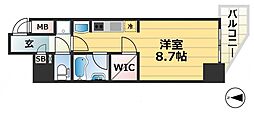JR東海道・山陽本線 神戸駅 徒歩8分の賃貸マンション 13階ワンルームの間取り