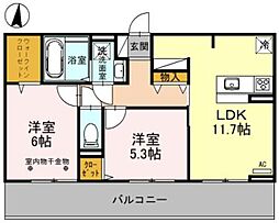 RioVerde 2LDKの間取図画像