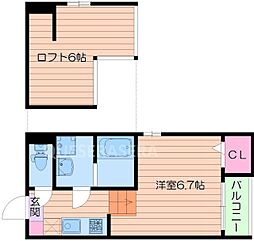 メゾン　ベル　フルール 1階1Kの間取り