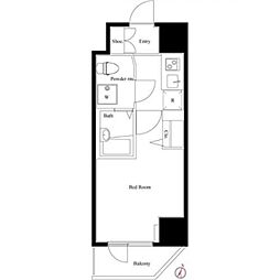 ハーモニーレジデンス池袋#003 9階1Kの間取り