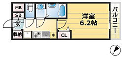 プレサンス神戸水木通ルミエス 1Kの間取図画像