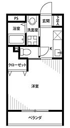 アムールAKIRA 1Kの間取図画像