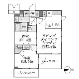 La Perla Nakano 2LDKの間取図画像