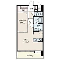 S-RESIDENCEMUTSUMONabreastI 1LDKの間取図画像