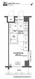 プラウドフラット門前仲町2 1Kの間取図画像