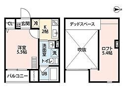 サングレイス花園 1Kの間取図画像