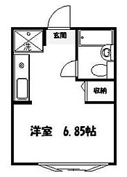 ホームズ稲田堤 3階ワンルームの間取り