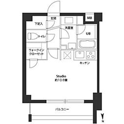 カスタリア自由が丘 ワンルームの間取図画像