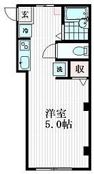 プレジール 3階ワンルームの間取り